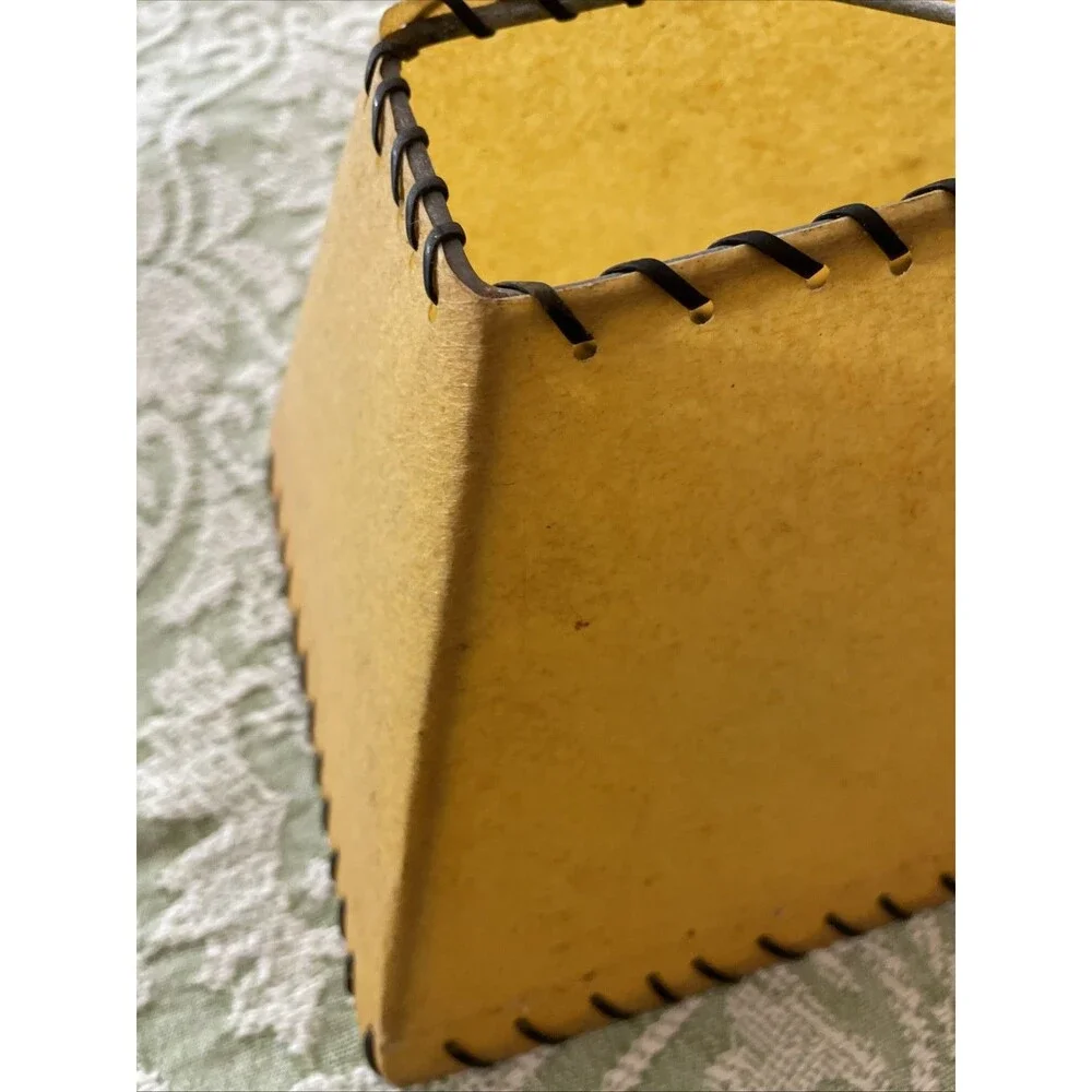 Vintage Mid Century Laced Lampshade Small Rectangle Rustic